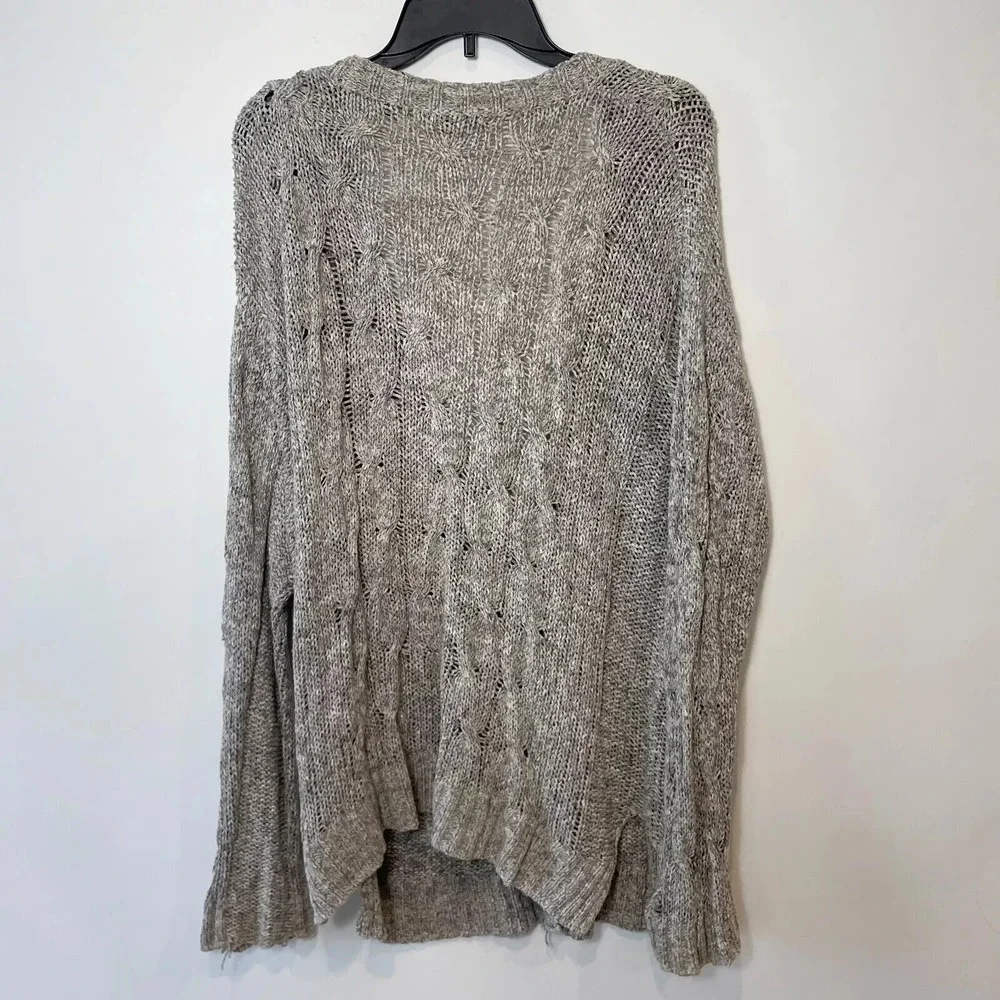 VINCE Long Sleeve Gray Cardigan Sweater Womens Large Cable Knit Button Front‎